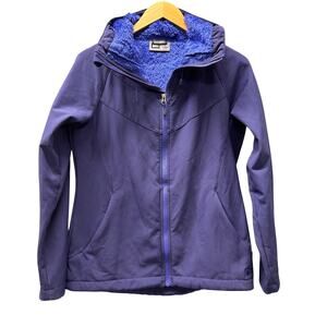 REI Jacket Womens Medium Purple Full Zip Shaggy Fleece Lined Hooded Full Zip